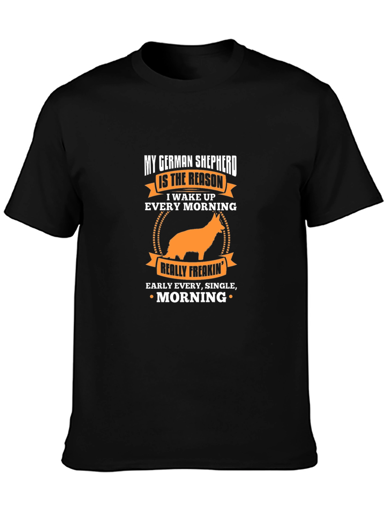 German Shepherd Wake Up T-Shirt - Black