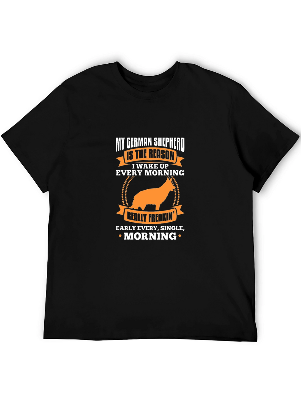 German Shepherd Wake Up T-Shirt - Black