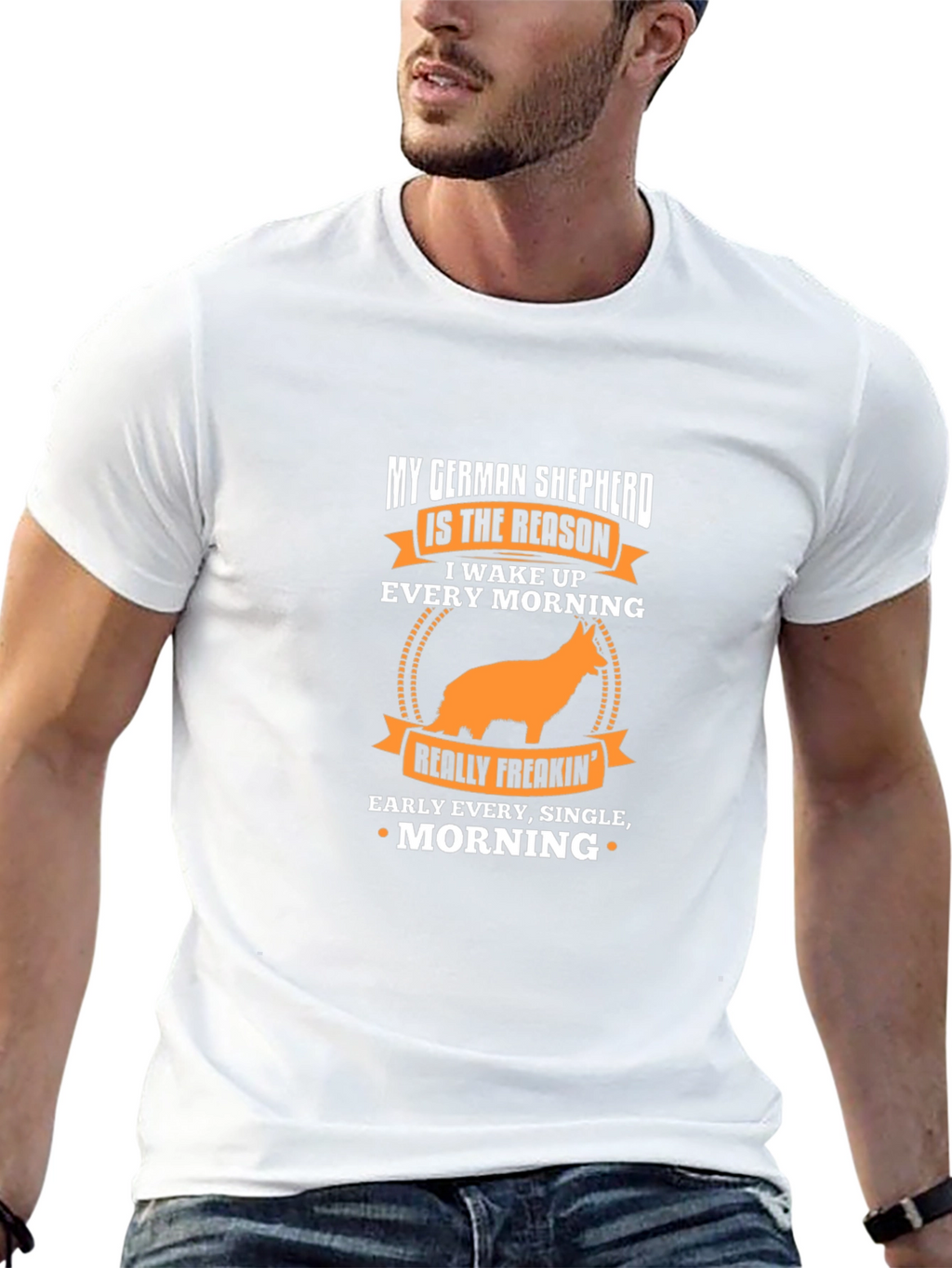 German Shepherd Wake Up T-Shirt - Black