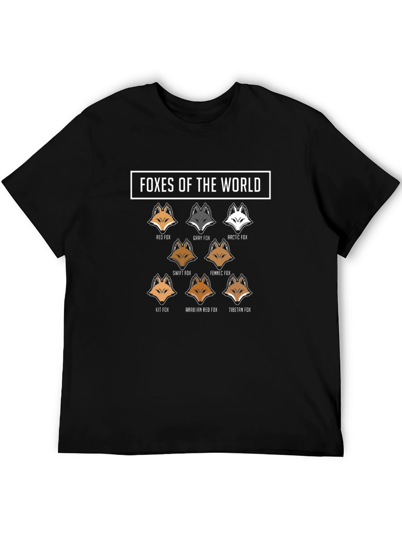 Foxes of the World Graphic Tee - Animal Lover Gift
