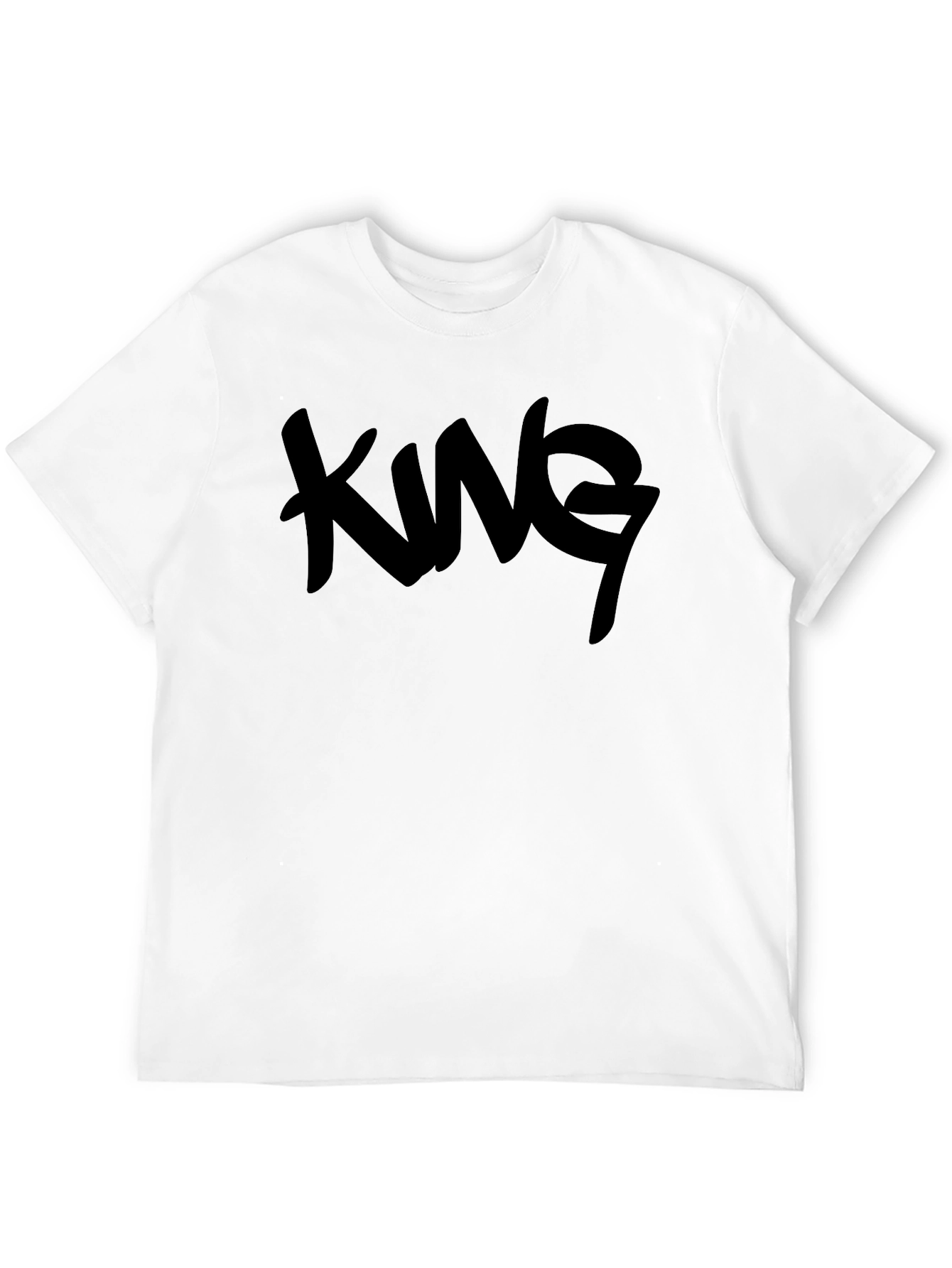 King Graphic Print Mens Black T-Shirt