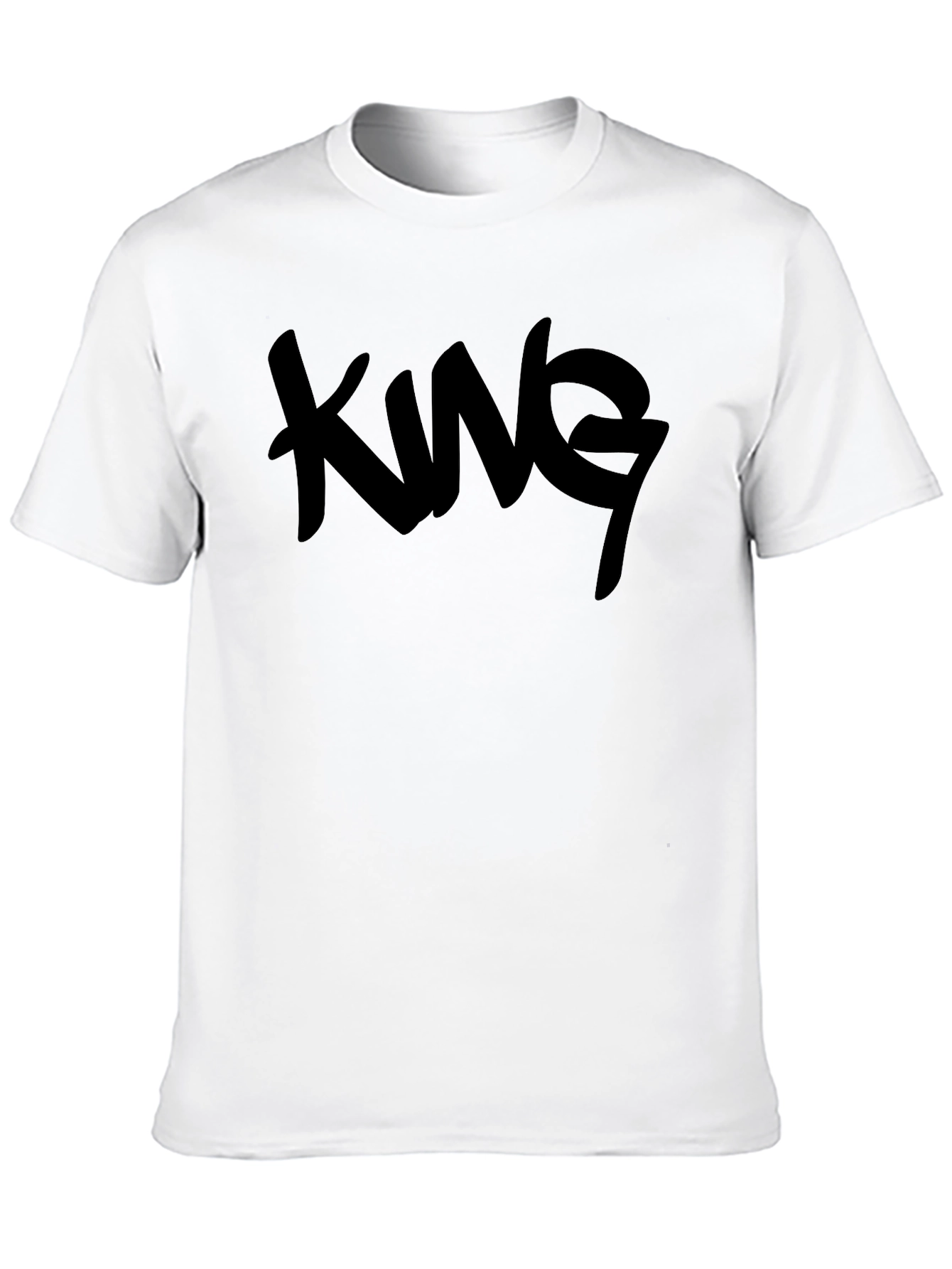 King Graphic Print Mens Black T-Shirt
