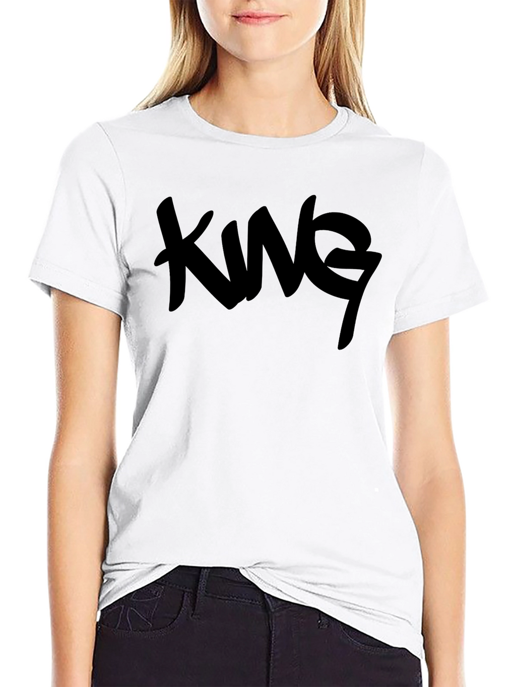 King Graphic Print Mens Black T-Shirt