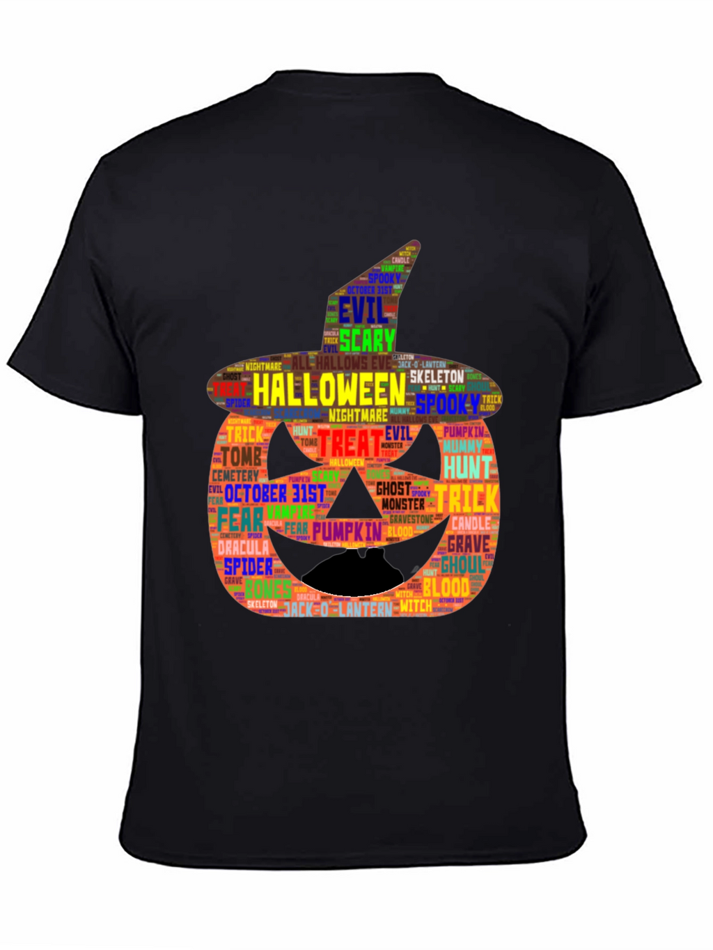Halloween Word Art Pumpkin T-Shirt