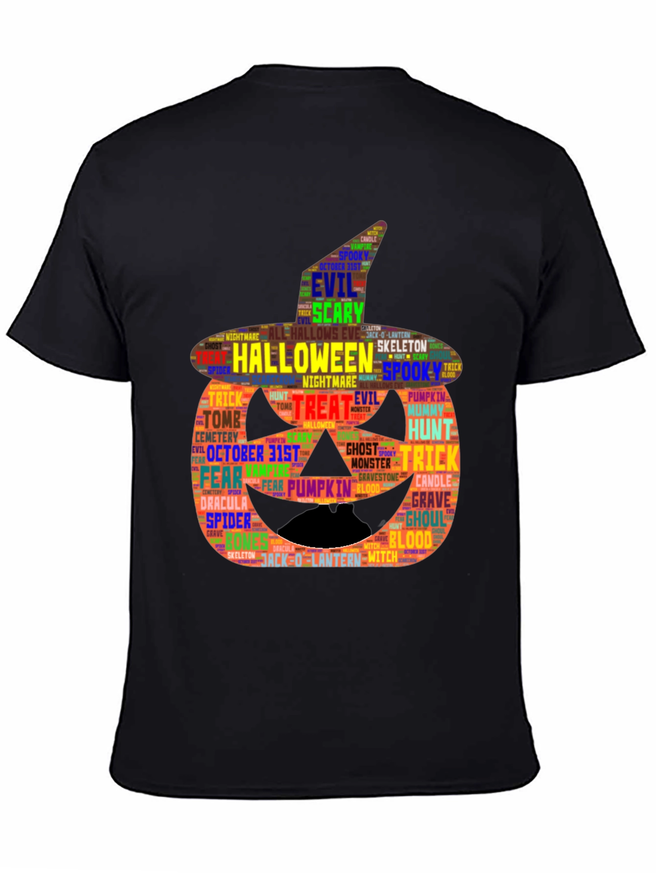 Halloween Word Art Pumpkin T-Shirt