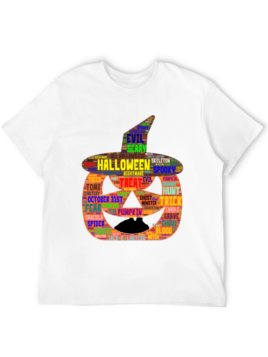 Halloween Word Art Pumpkin T-Shirt