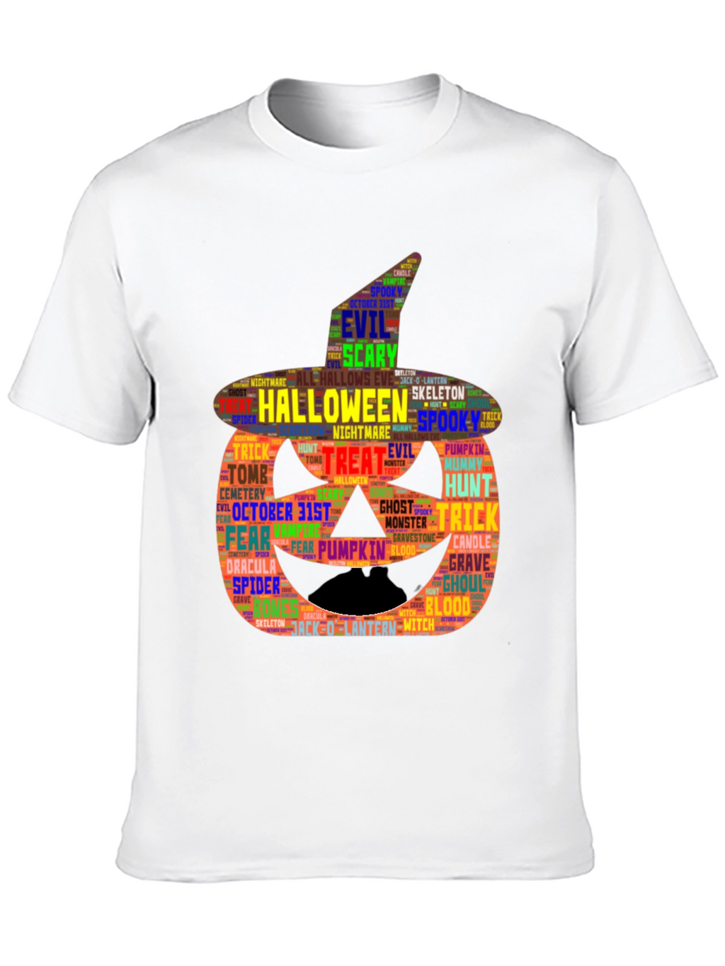 Halloween Word Art Pumpkin T-Shirt