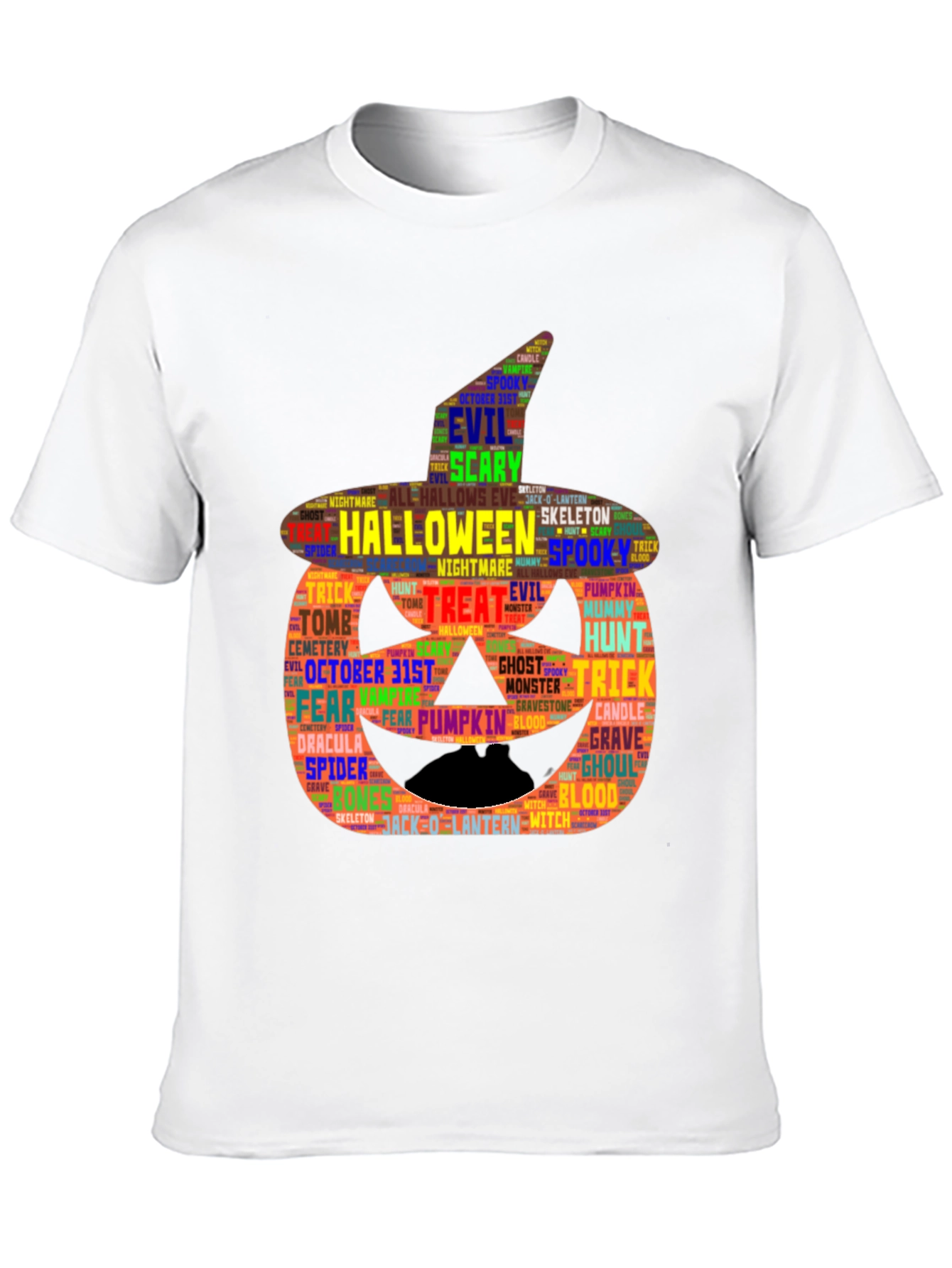 Halloween Word Art Pumpkin T-Shirt