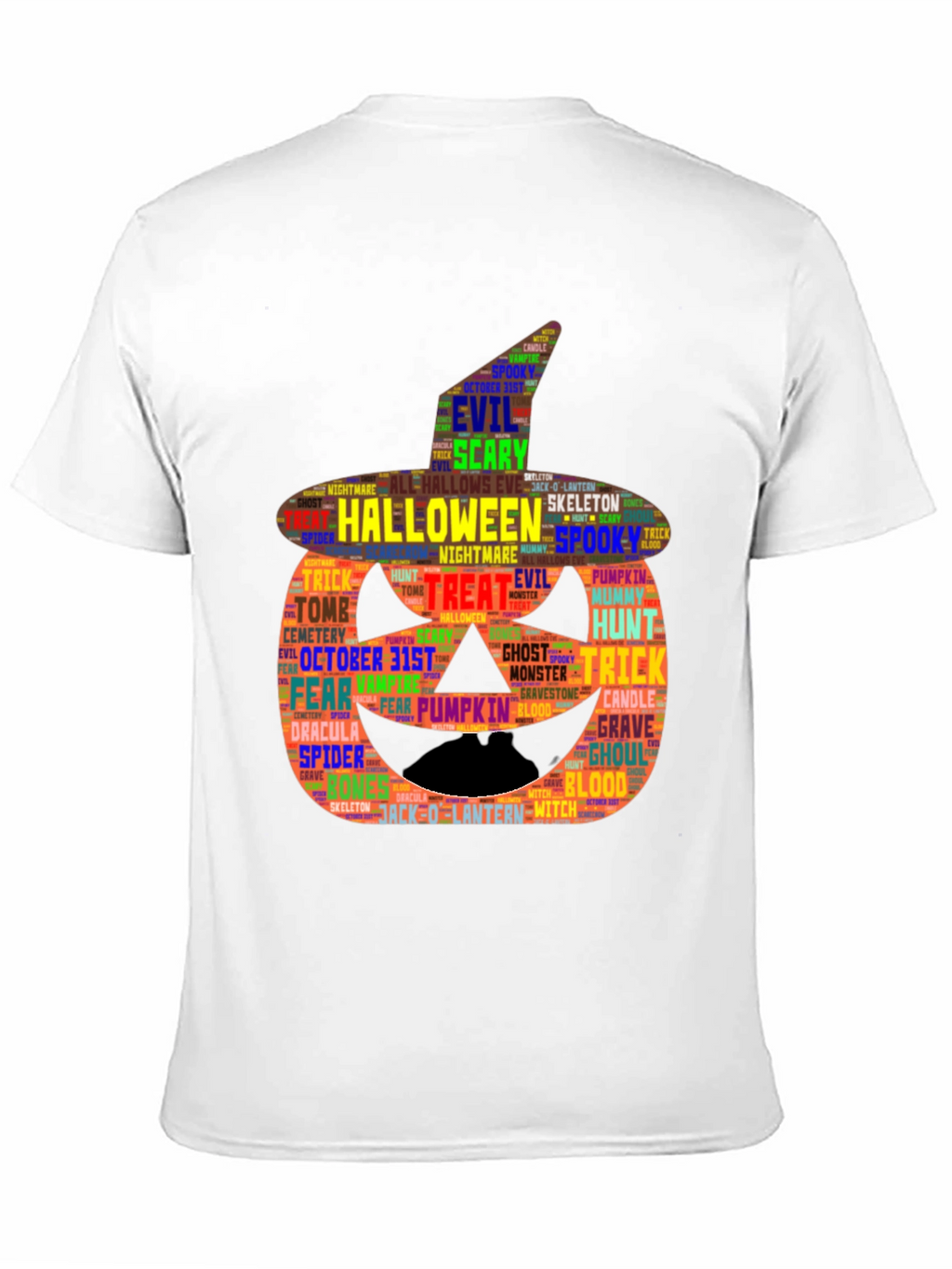 Halloween Word Art Pumpkin T-Shirt