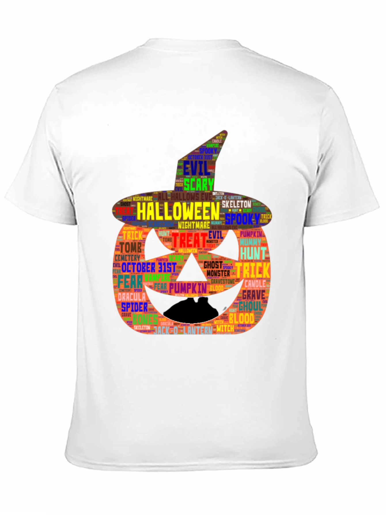 Halloween Word Art Pumpkin T-Shirt