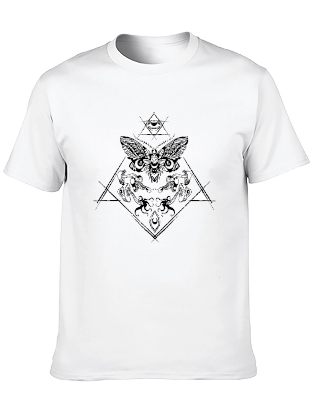 Occult Moth Graphic Tee - Black Cotton T-Shirt