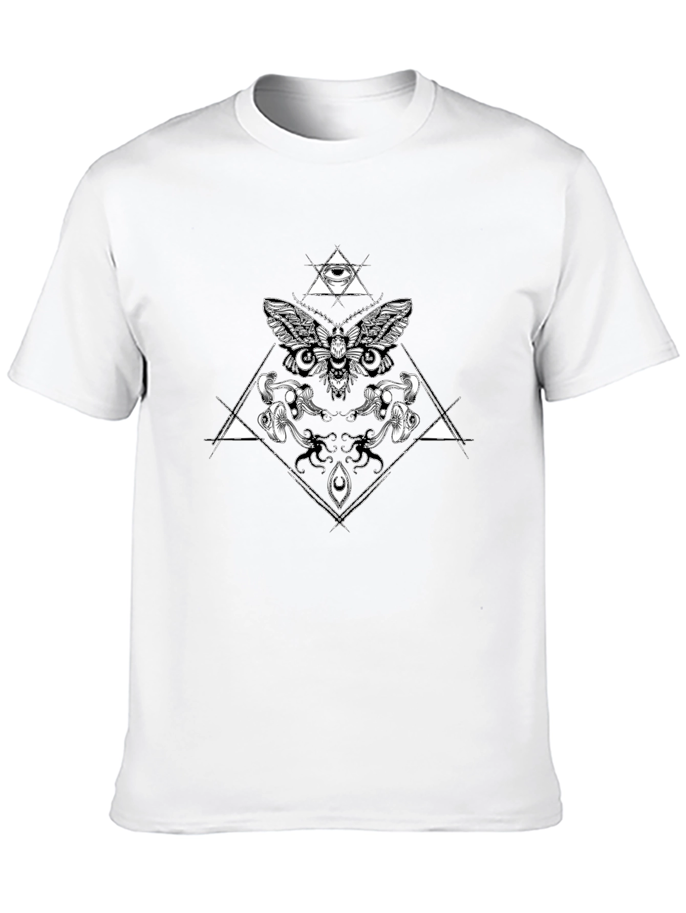 Occult Moth Graphic Tee - Black Cotton T-Shirt