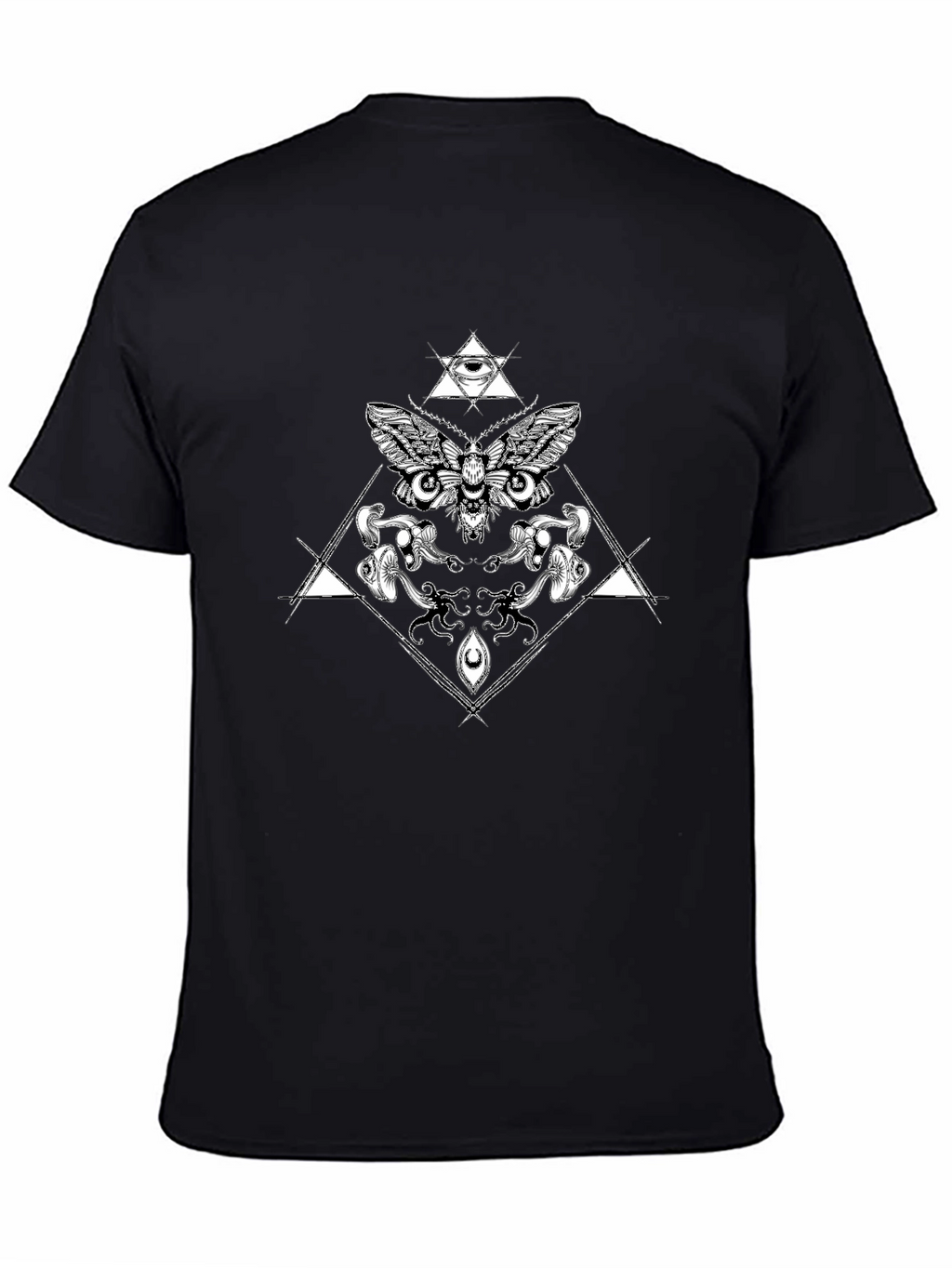 Occult Moth Graphic Tee - Black Cotton T-Shirt