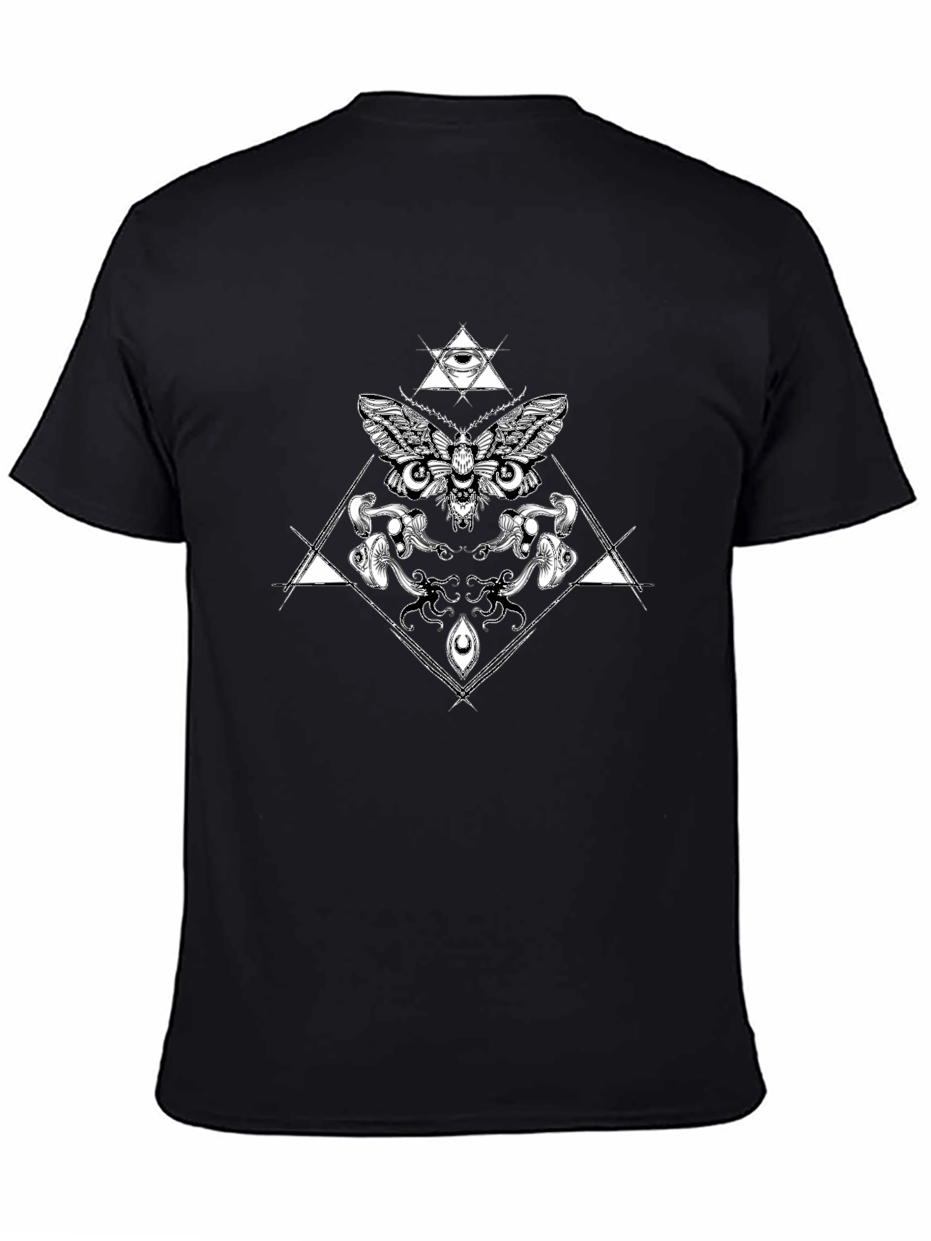 Occult Moth Graphic Tee - Black Cotton T-Shirt