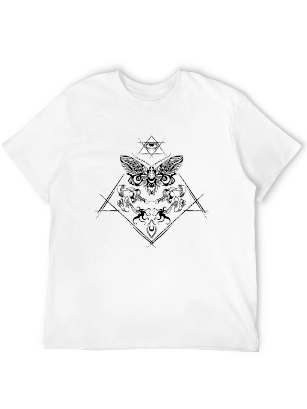 Occult Moth Graphic Tee - Black Cotton T-Shirt