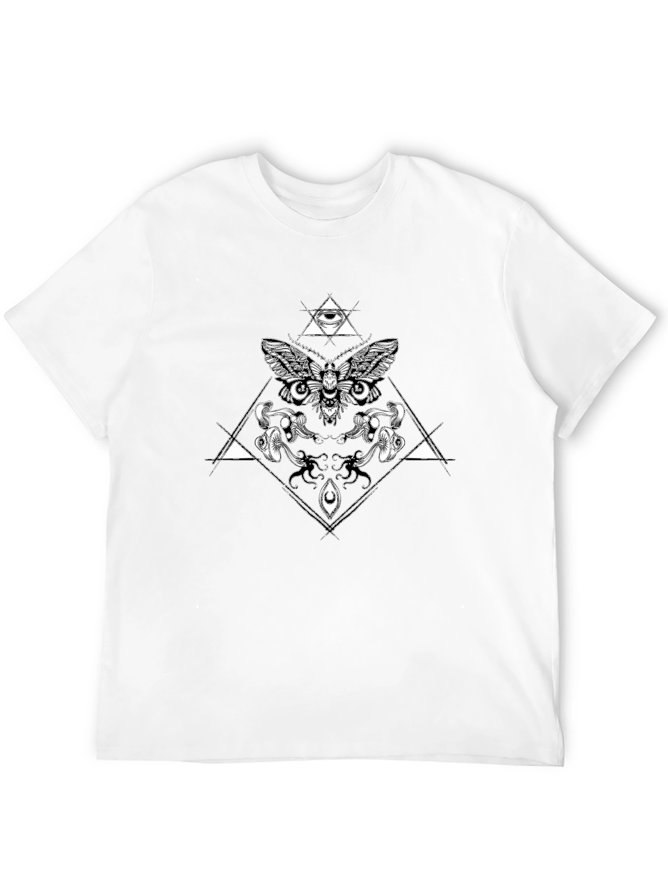 Occult Moth Graphic Tee - Black Cotton T-Shirt