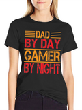 Dad By Day Gamer By Night Graphic T-Shirt