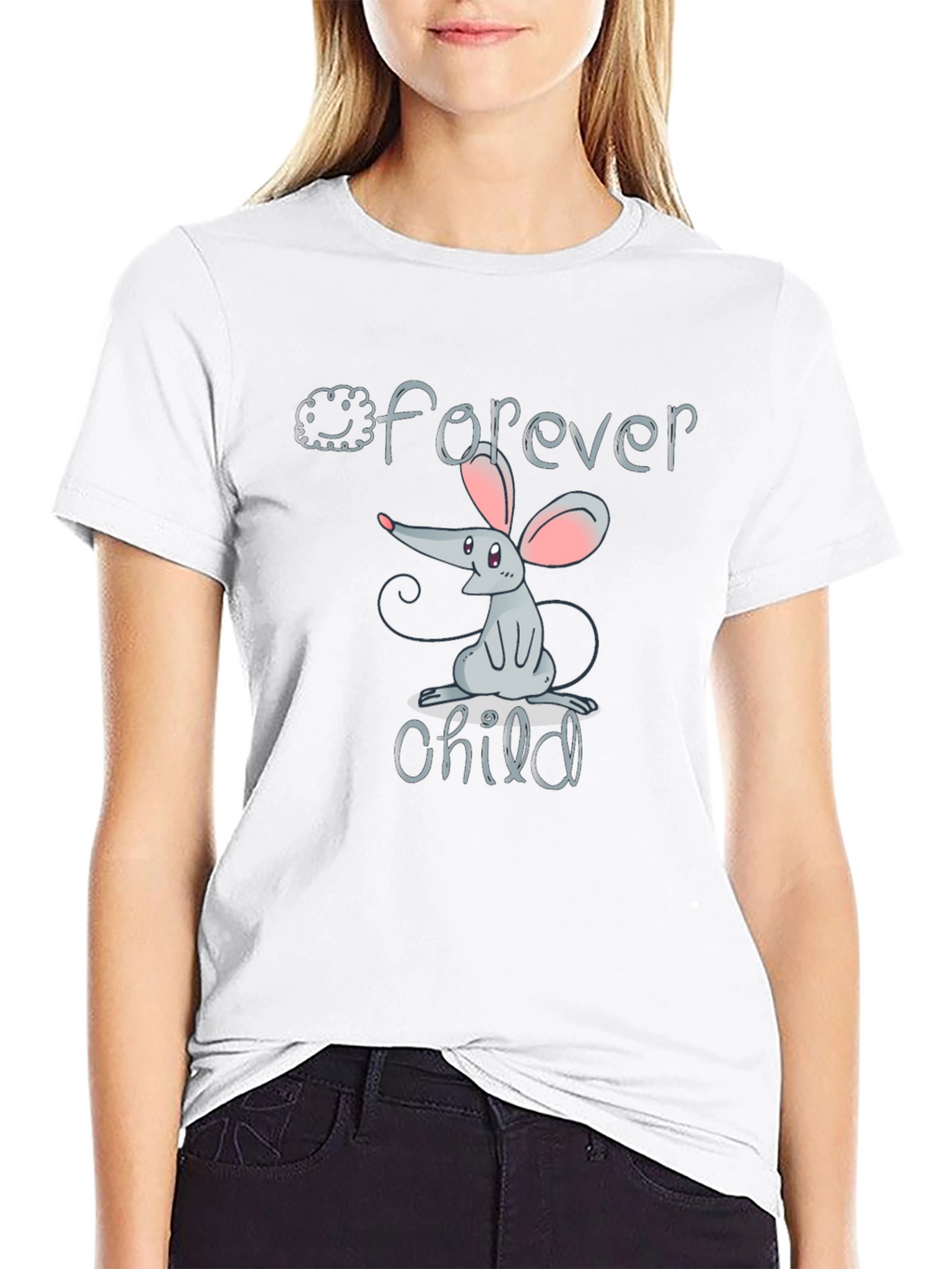 Forever Child Mouse Graphic Black T-Shirt