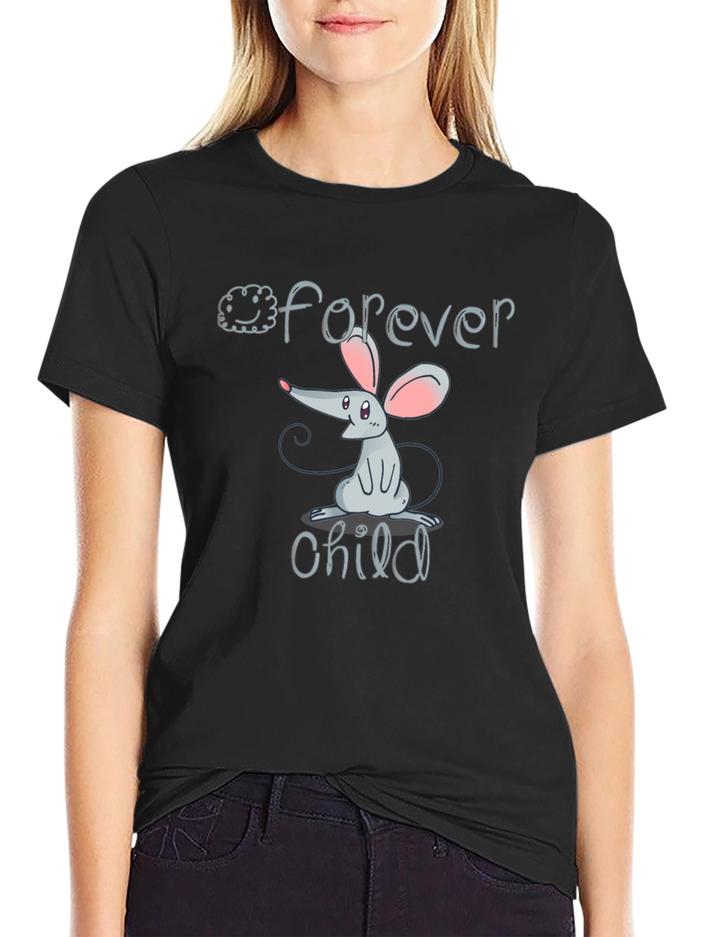 Forever Child Mouse Graphic Black T-Shirt