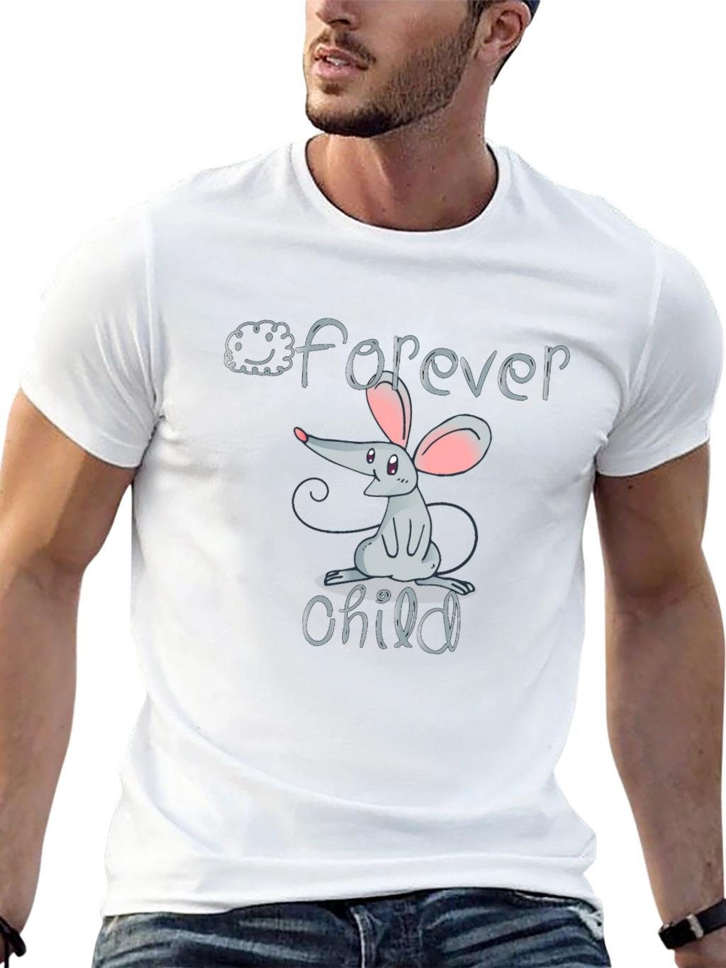 Forever Child Mouse Graphic Black T-Shirt