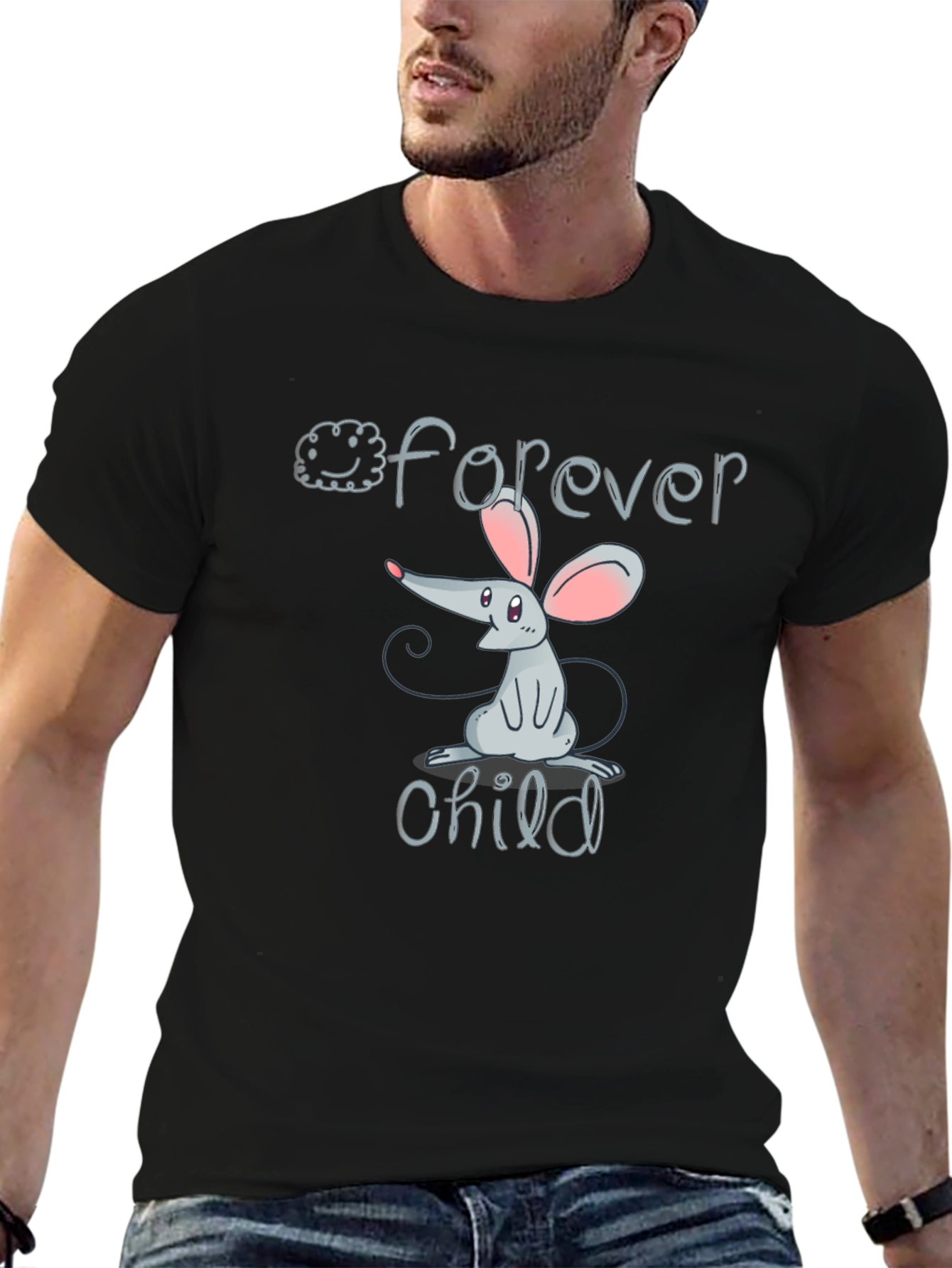 Forever Child Mouse Graphic Black T-Shirt