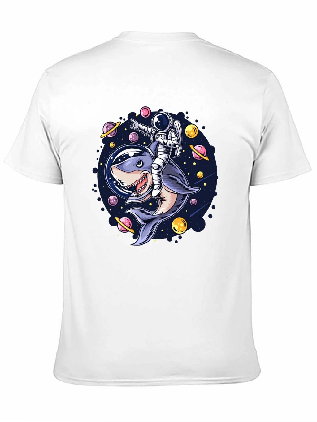 Astronaut Shark Rider Graphic Tee