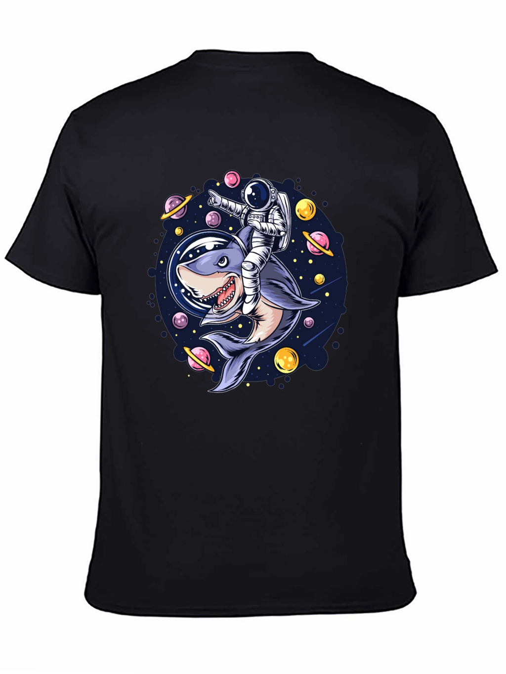Astronaut Shark Rider Graphic Tee
