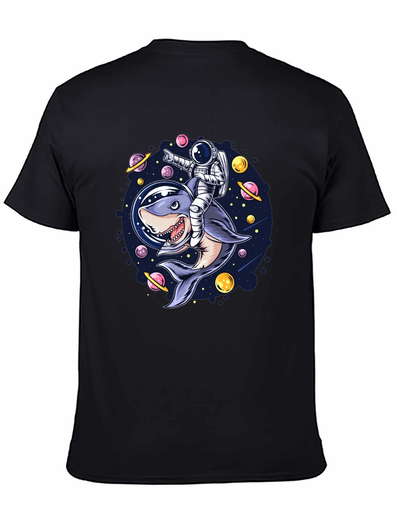 Astronaut Shark Rider Graphic Tee