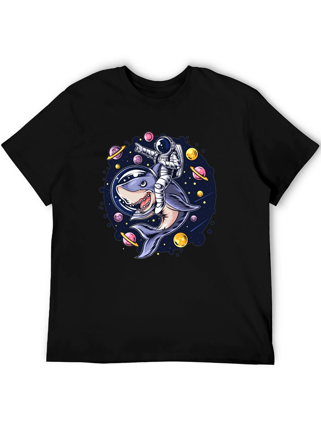 Astronaut Shark Rider Graphic Tee
