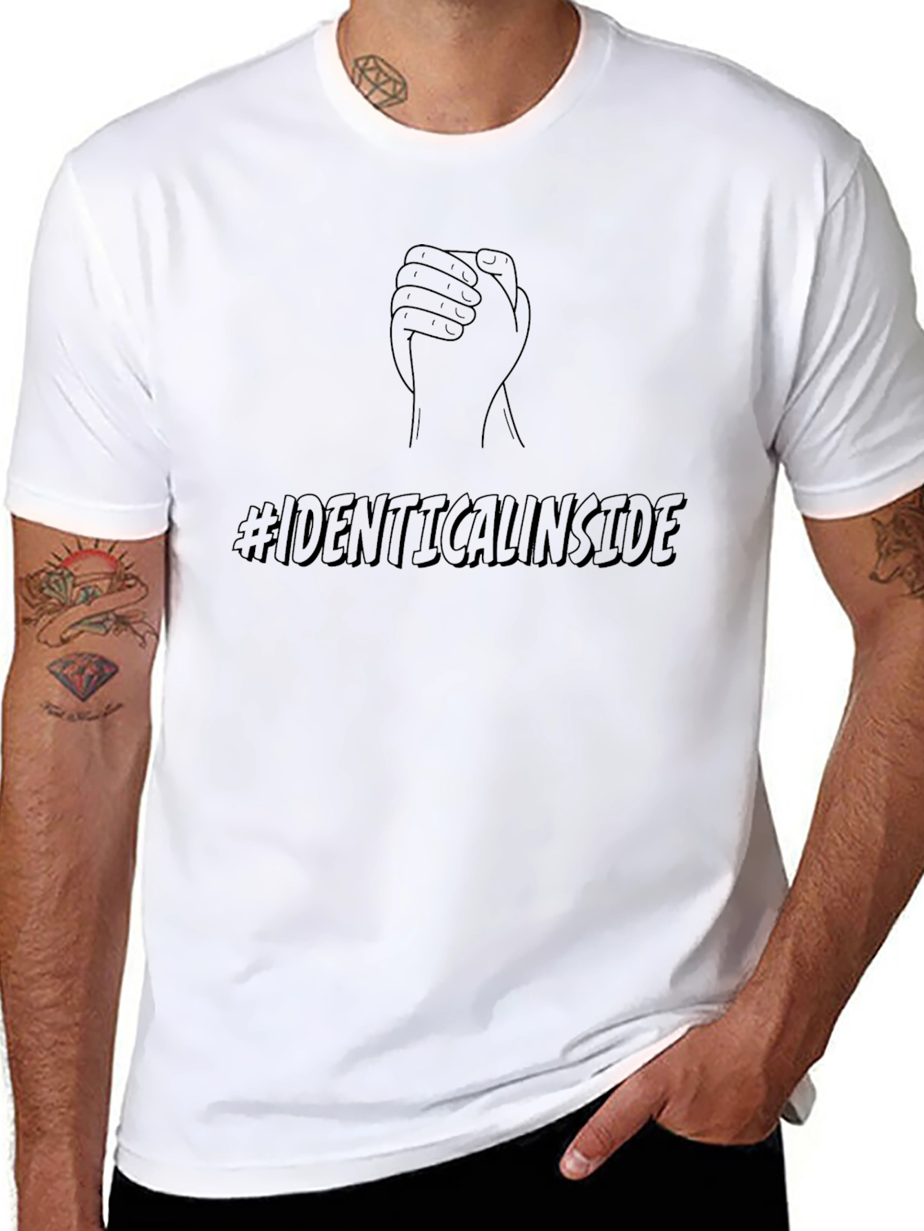 Identical Inside Black Graphic Tee