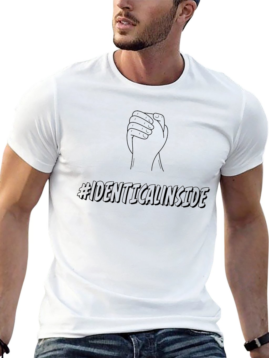 Identical Inside Black Graphic Tee
