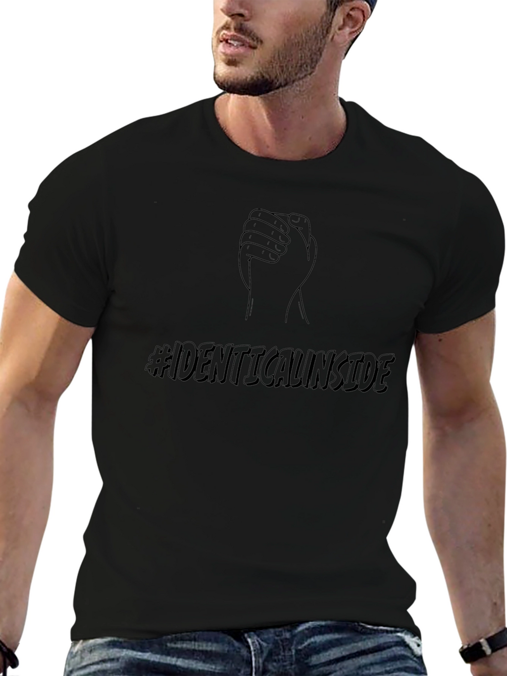 Identical Inside Black Graphic Tee