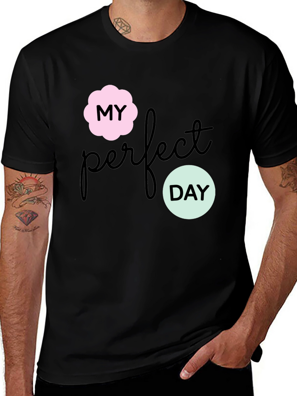 My Perfect Day Graphic Tee - Stylish Black T-Shirt