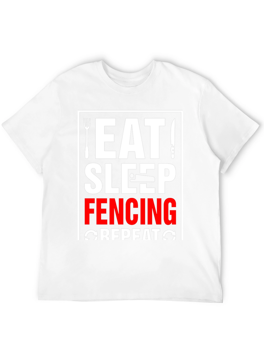 Eat Sleep Fencing Repeat T-Shirt - Black Graphic Tee