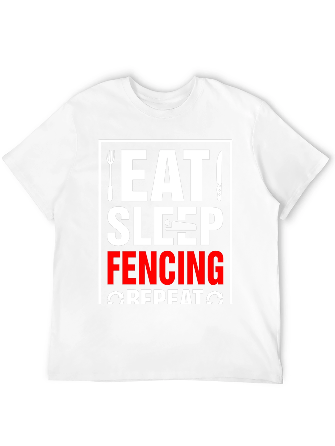Eat Sleep Fencing Repeat T-Shirt - Black Graphic Tee
