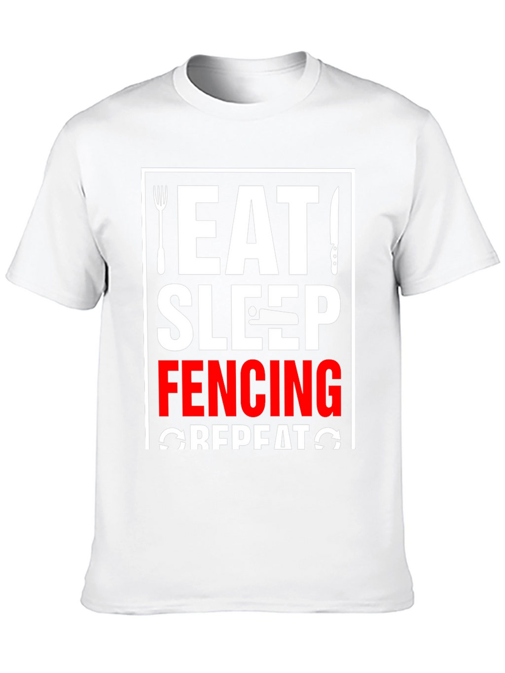 Eat Sleep Fencing Repeat T-Shirt - Black Graphic Tee