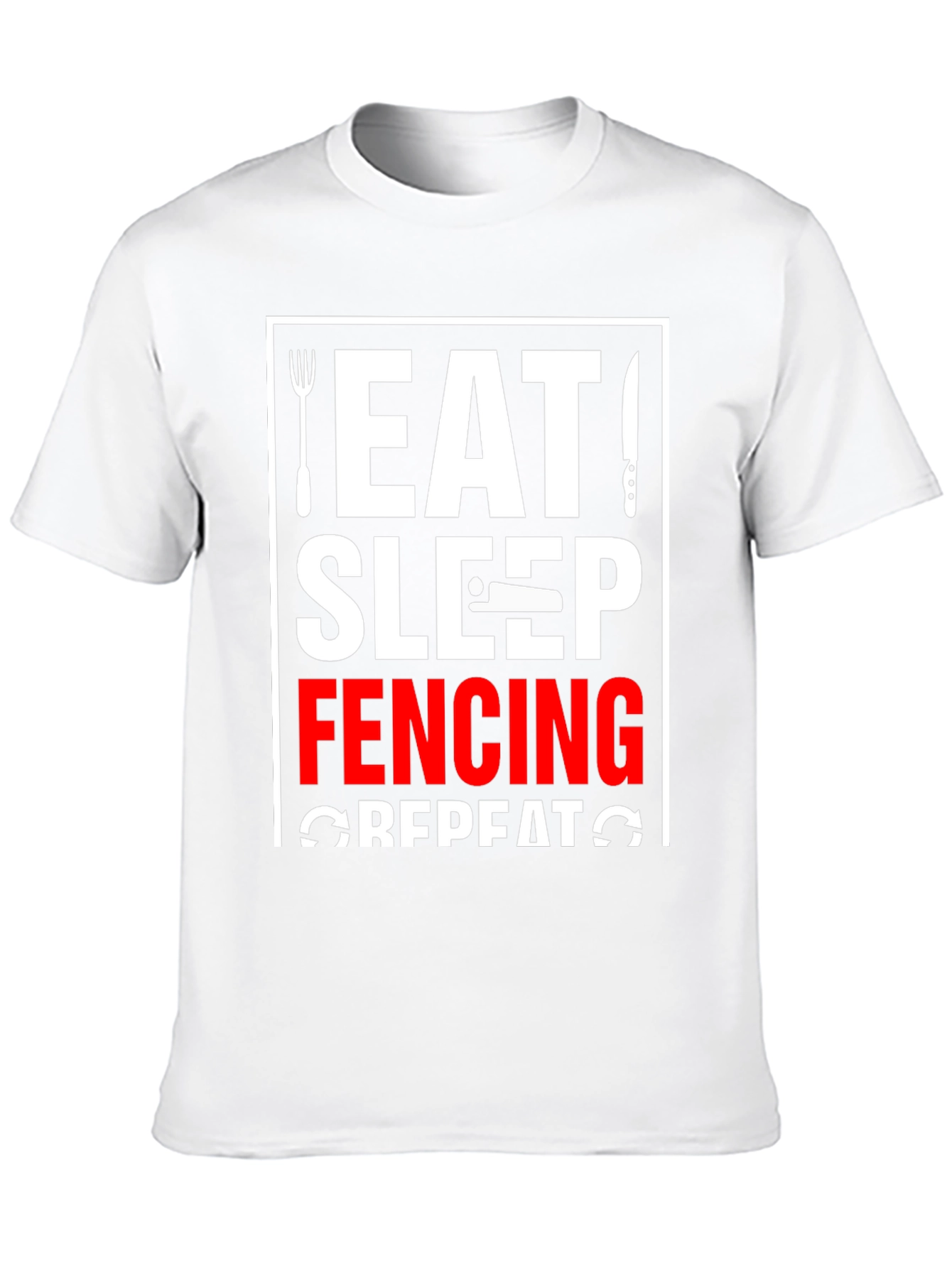 Eat Sleep Fencing Repeat T-Shirt - Black Graphic Tee