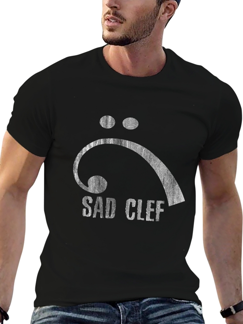 Sad Clef Graphic Tee - Black T-Shirt