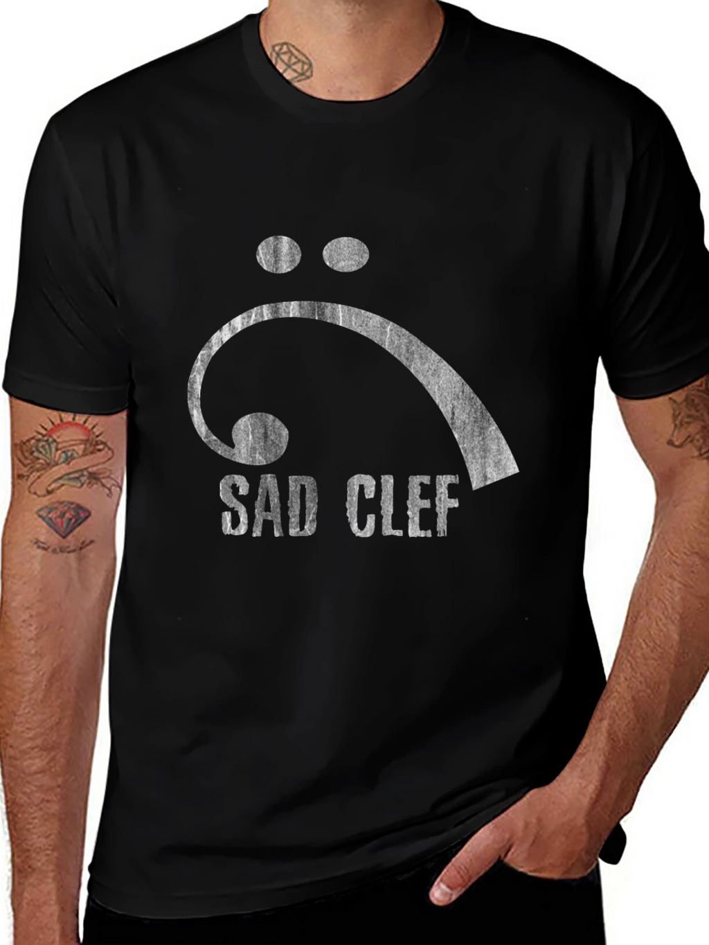 Sad Clef Graphic Tee - Black T-Shirt