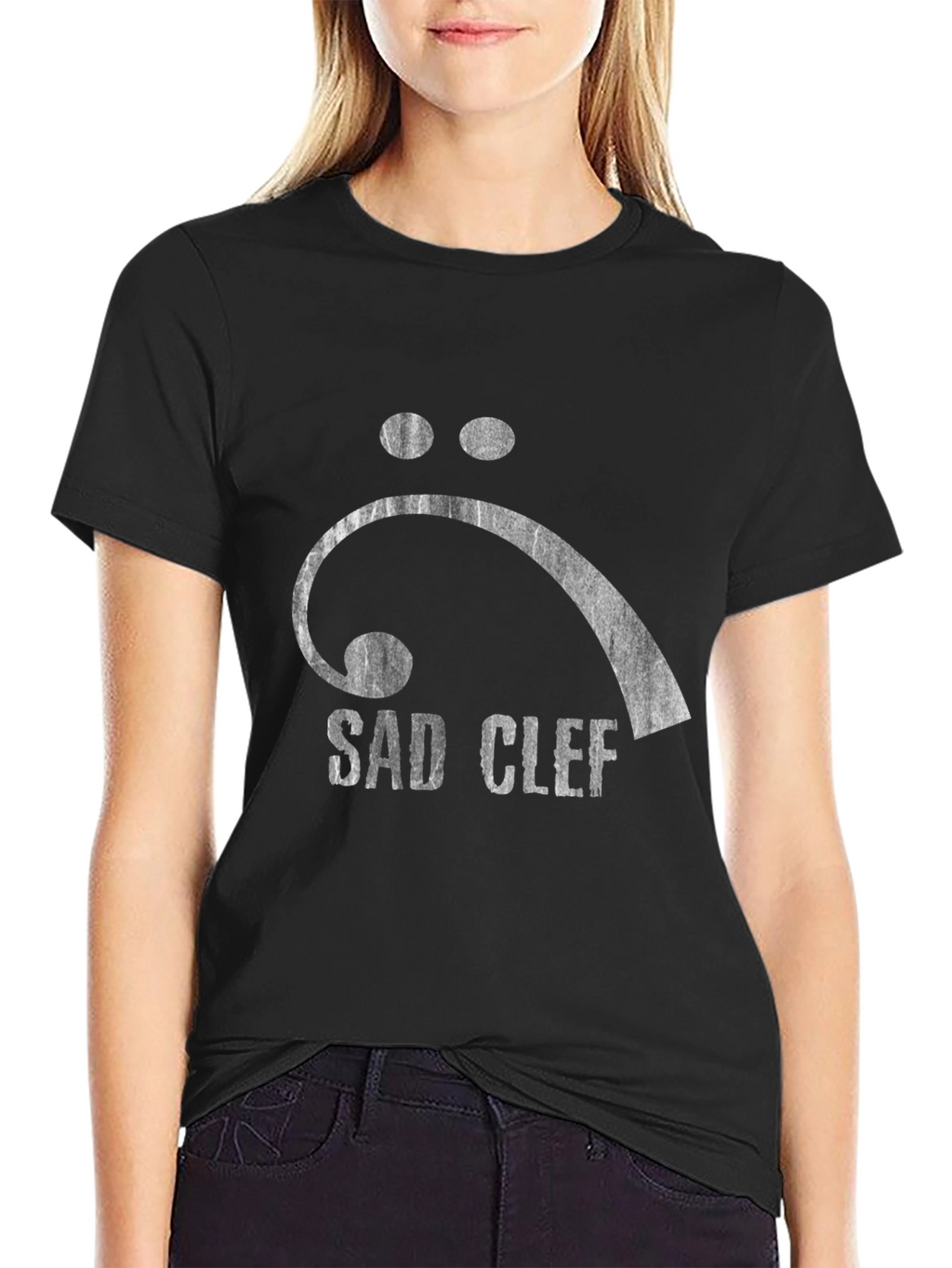 Sad Clef Graphic Tee - Black T-Shirt