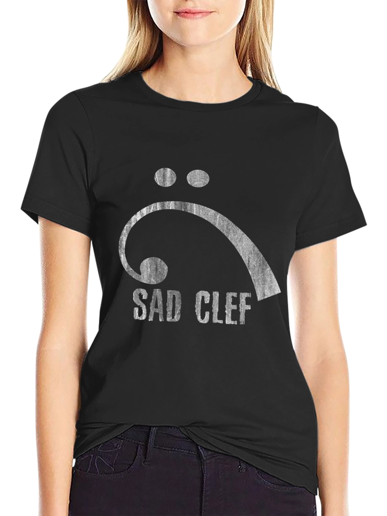 Sad Clef Graphic Tee - Black T-Shirt