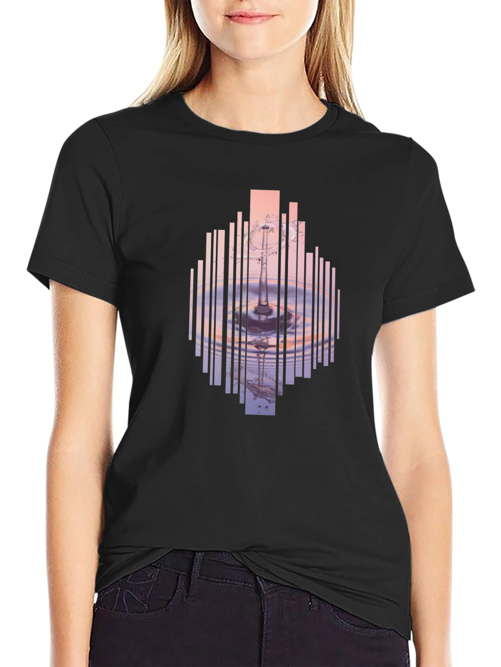 Abstract Water Ripple Graphic T-Shirt