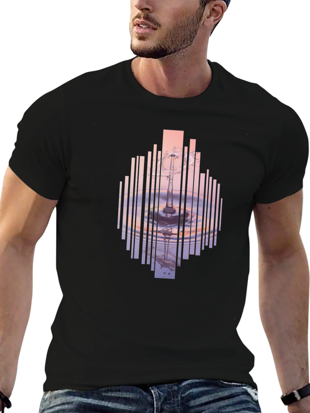 Abstract Water Ripple Graphic T-Shirt