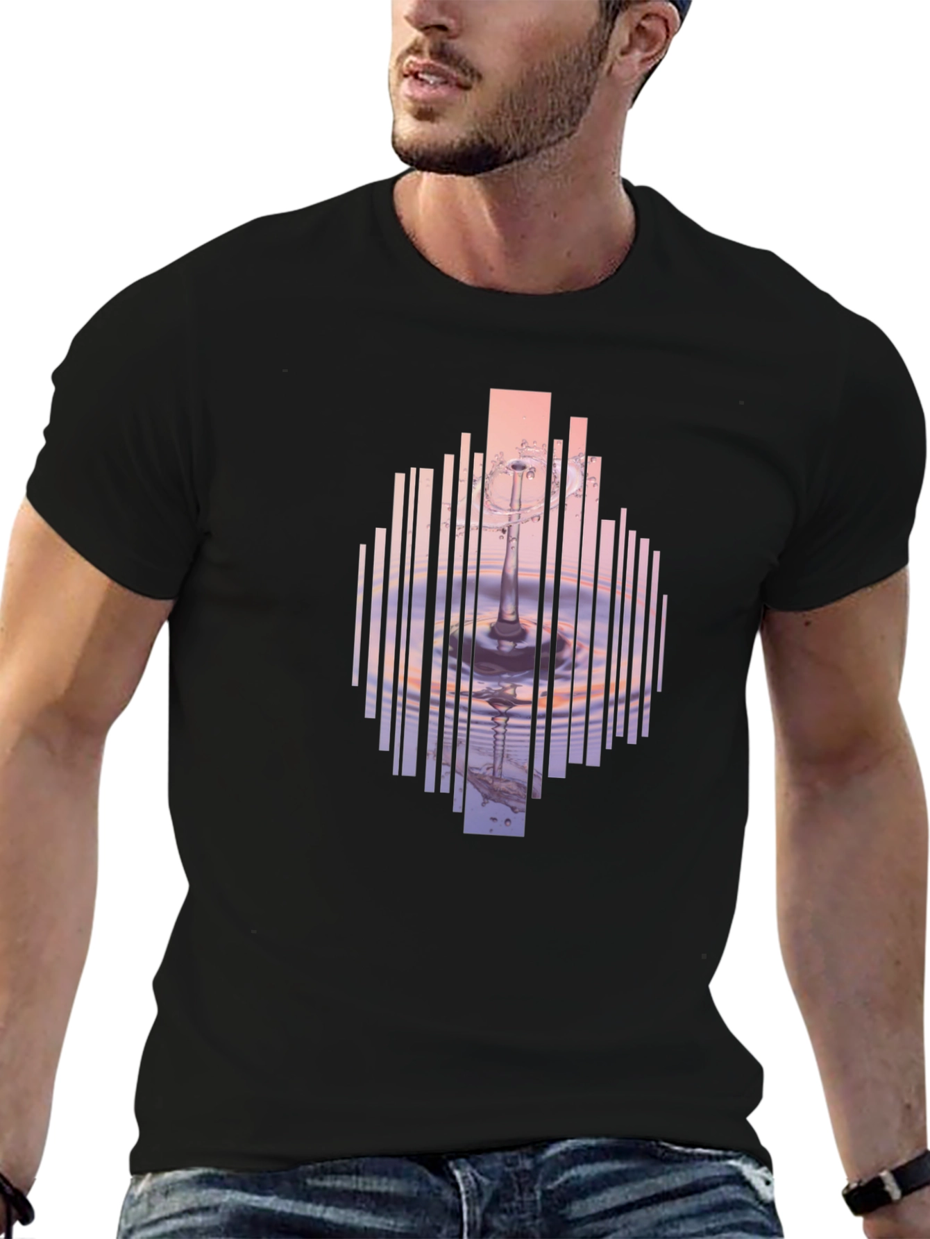 Abstract Water Ripple Graphic T-Shirt