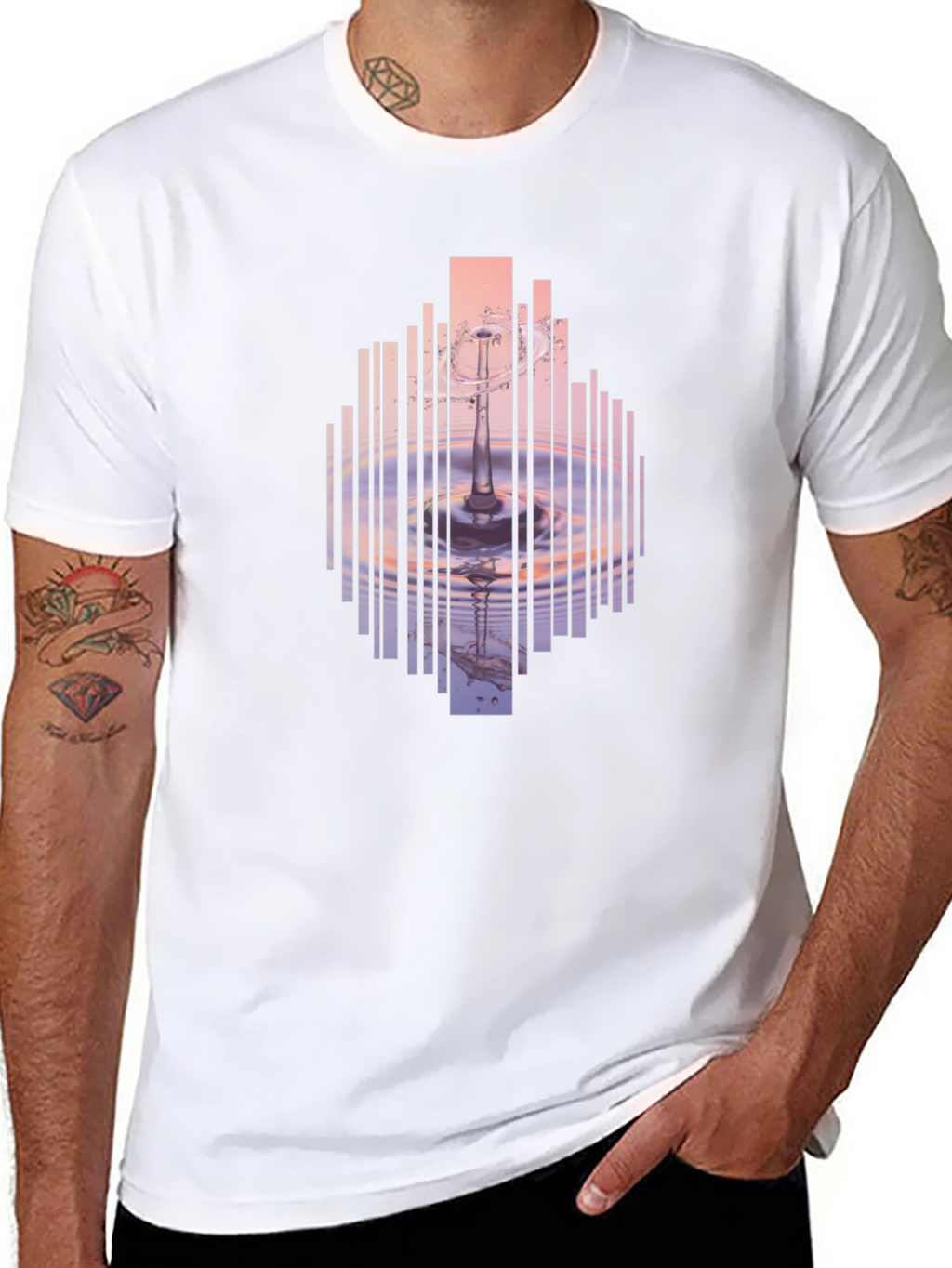 Abstract Water Ripple Graphic T-Shirt
