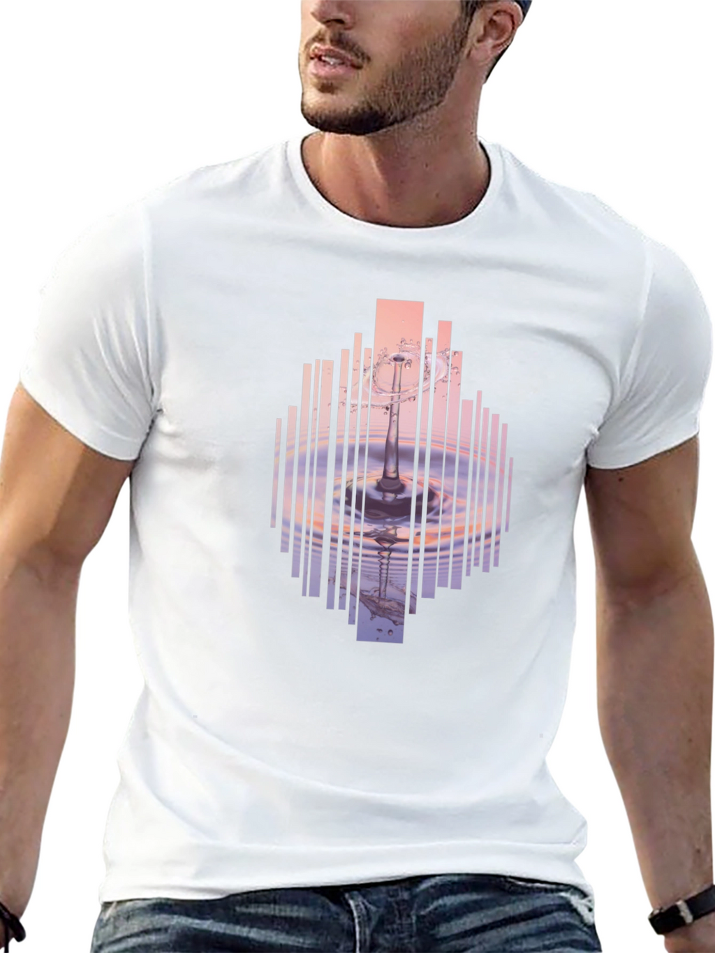 Abstract Water Ripple Graphic T-Shirt