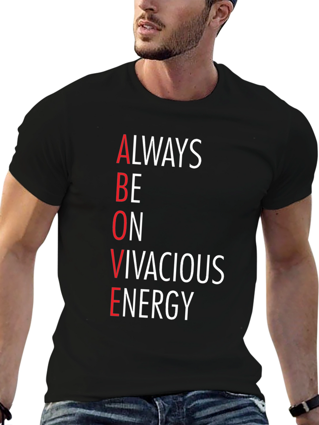 ABOVE Vivacious Energy Graphic Tee - Black
