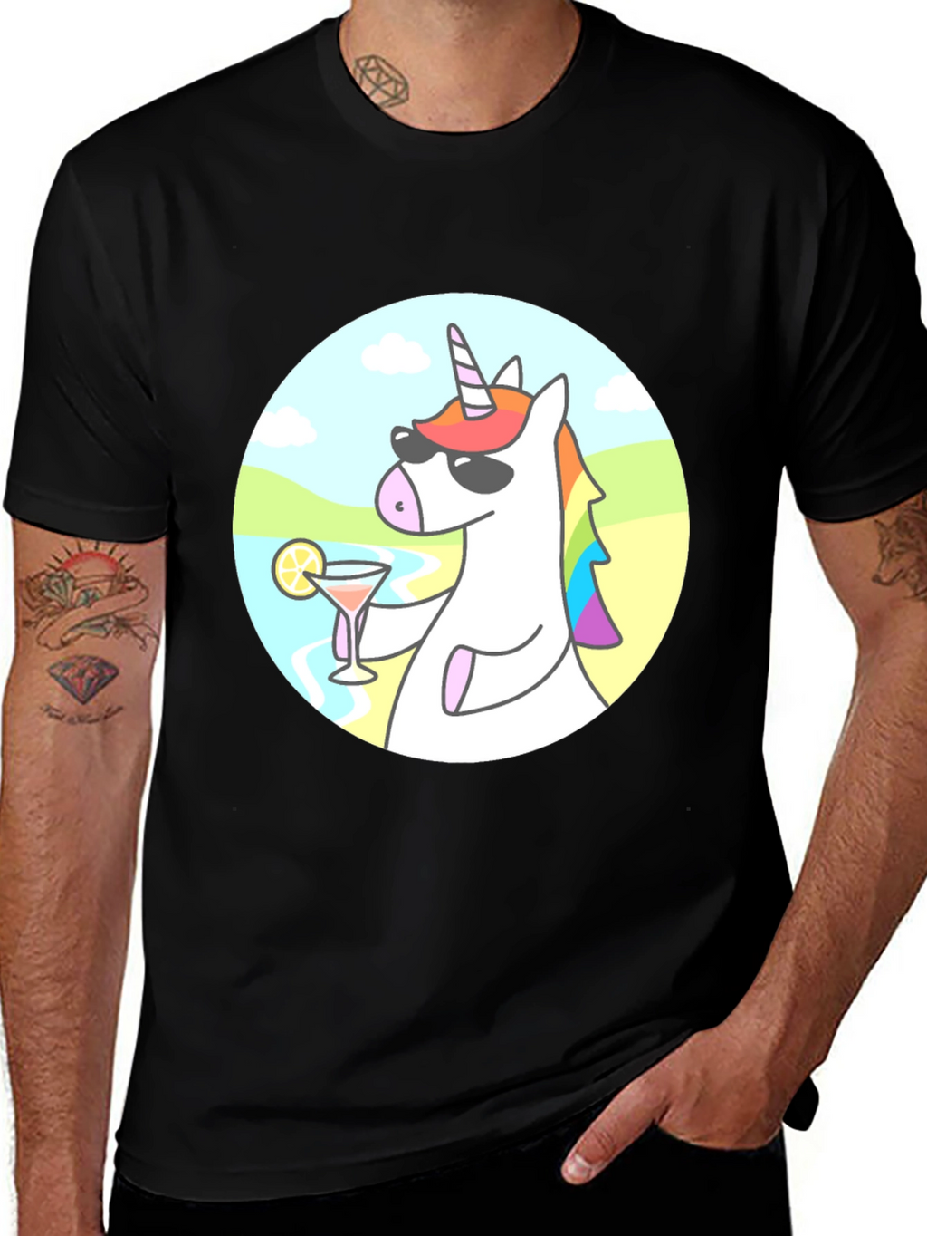 Cool Unicorn Cocktail Graphic Tee