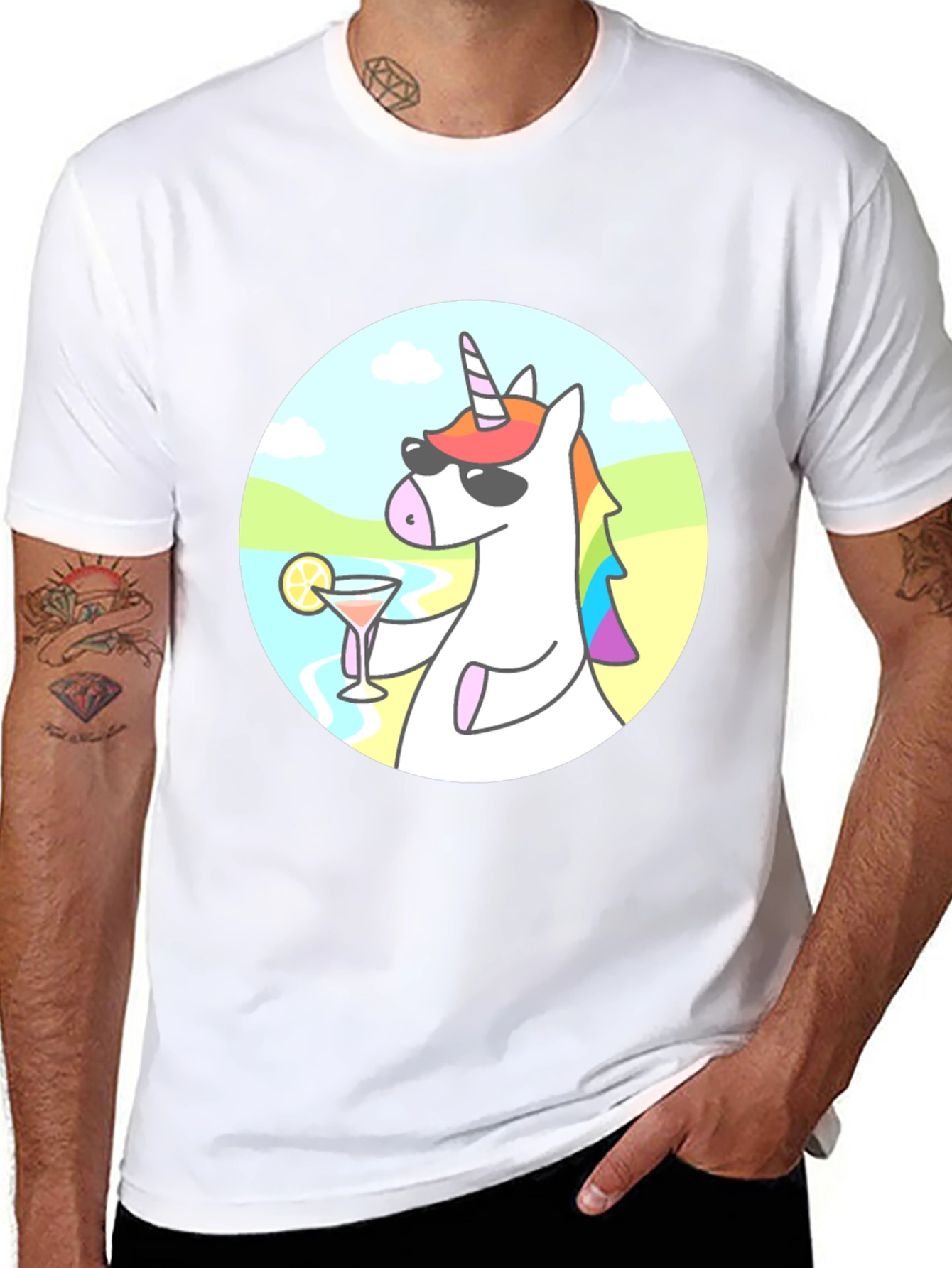 Cool Unicorn Cocktail Graphic Tee