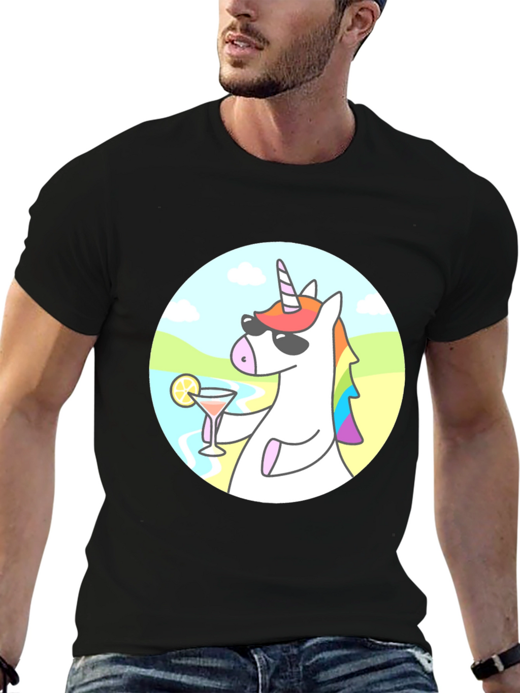Cool Unicorn Cocktail Graphic Tee